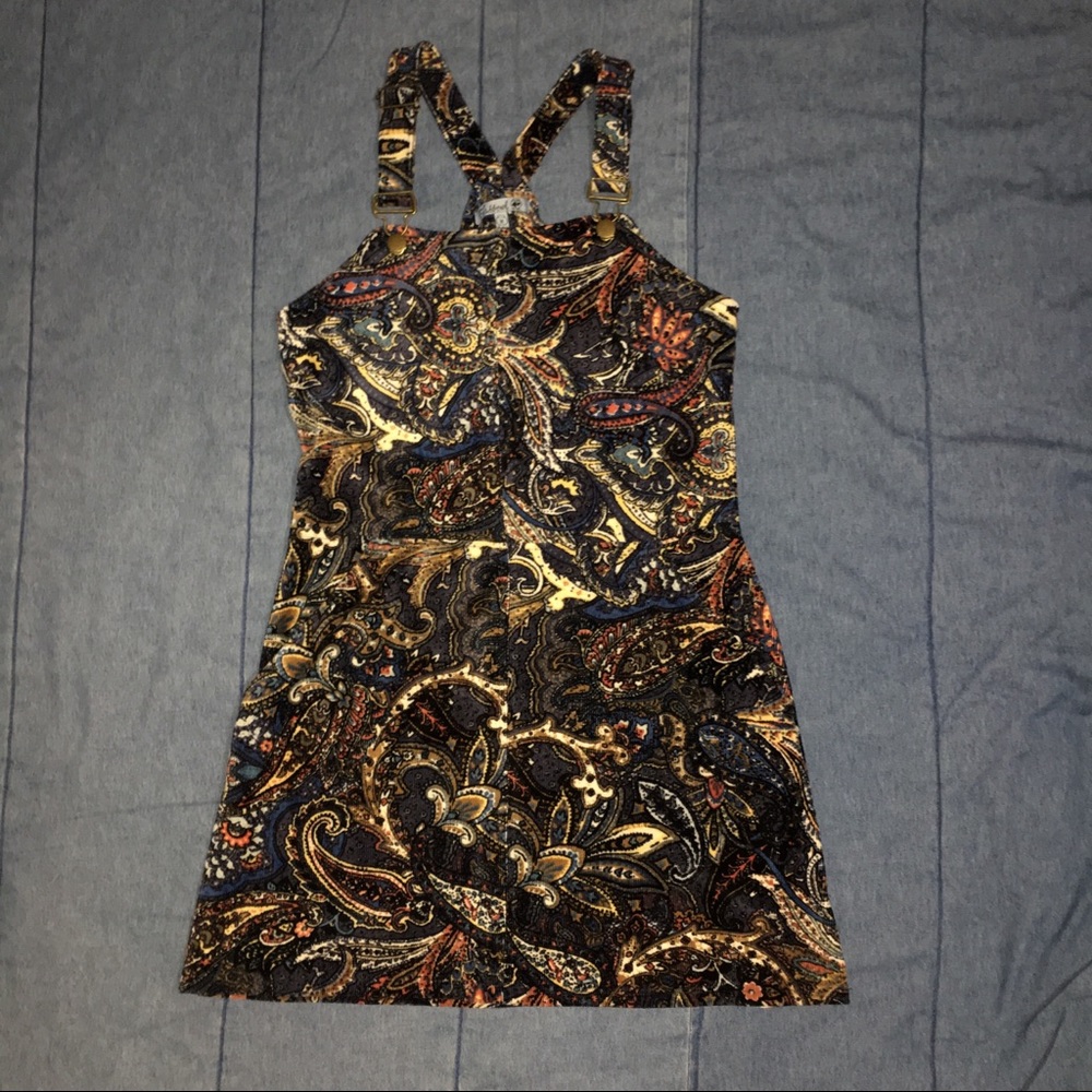 Paisley Corduroy Overall Dress